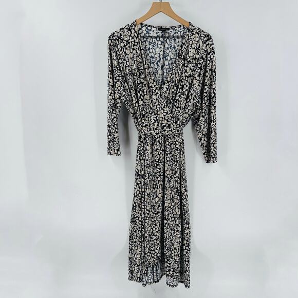 Lane Bryant Black White Floral Wrap Maxi Dress Women’s Plus Size 18/20 - Picture 9 of 9